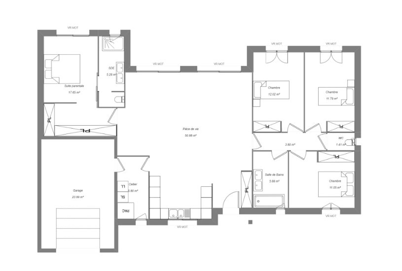  Vente Terrain + Maison - Terrain : 1 087m² - Maison : 120m² à Fondettes (37230) 