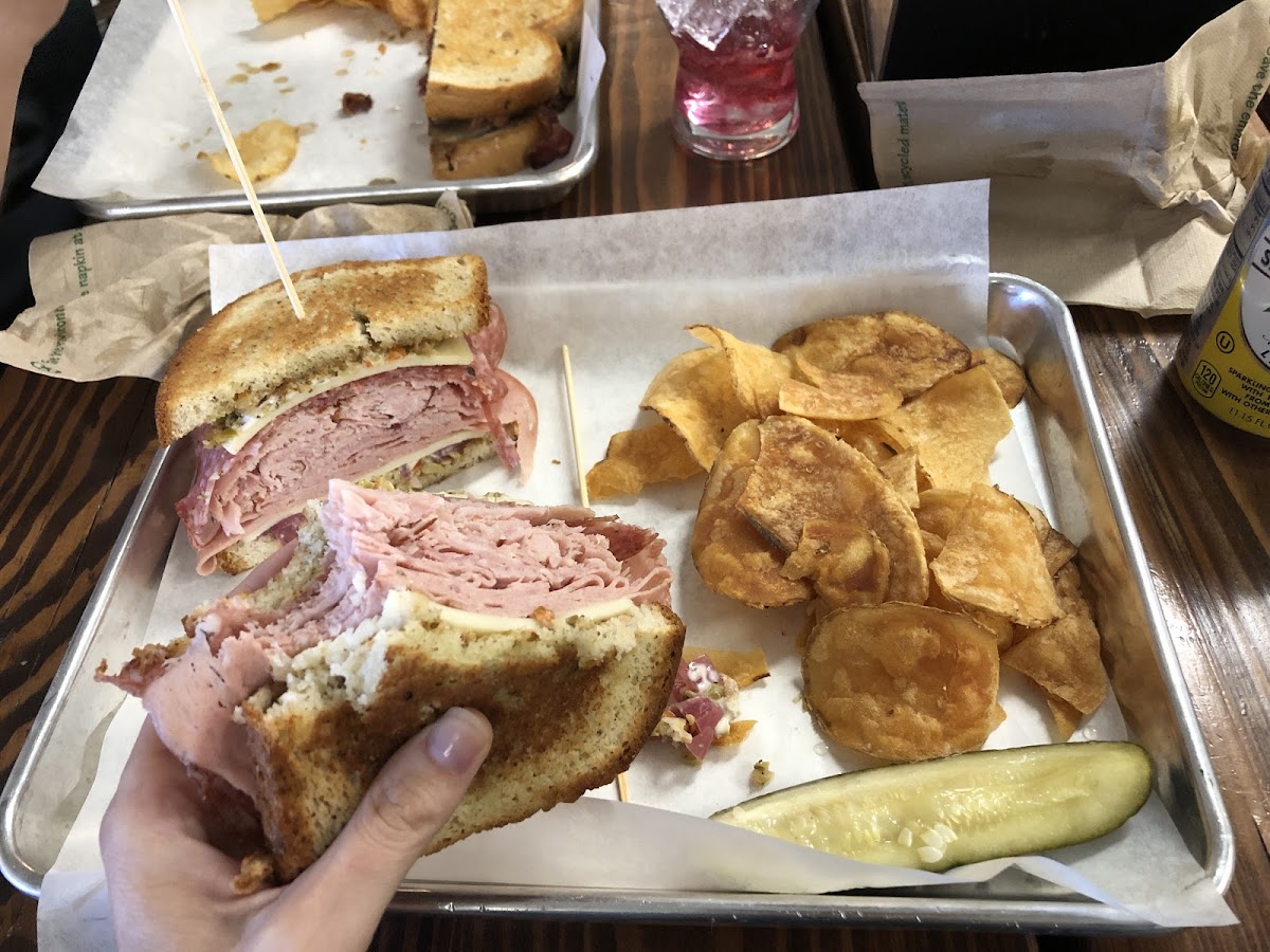 Muffuletta stuffed with meat and flavor!