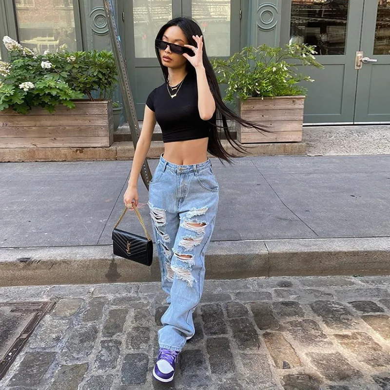 Title 4, Europese en Amerikaanse Street Ripped Jeans voo...