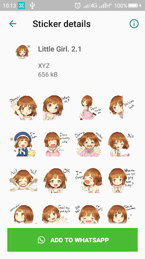 Cute Little Girl WAStickerApps EN