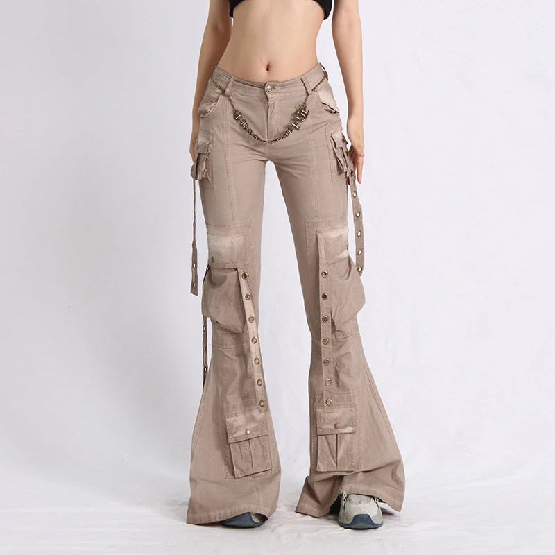 Kadın Moda Günlük Yüksek Bel İspanyol Paça Jean Rahat ve şık görünüm için ideal kadın kot pantolonu Konforlu kesim ve modern tasarım Günlük kullanım için mükemmel.
