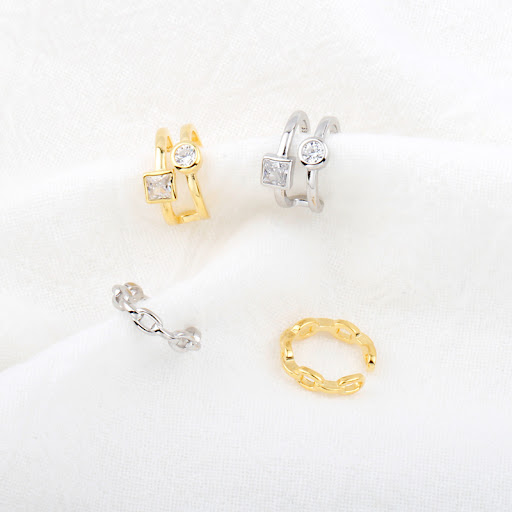Title 6, S925 Sterling Silver Non-piercing Ear Clip In E...