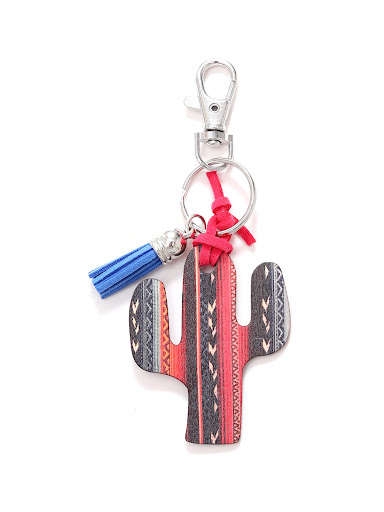 Title 16, Wooden Cactus Keychain Leopard Flower, a stylis...