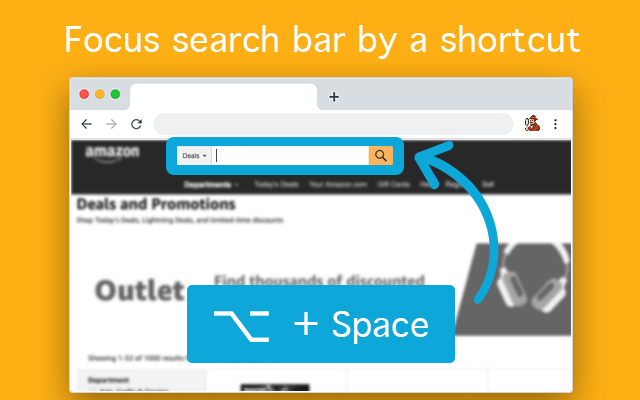 Focus Search Bar Shortcut chrome extension