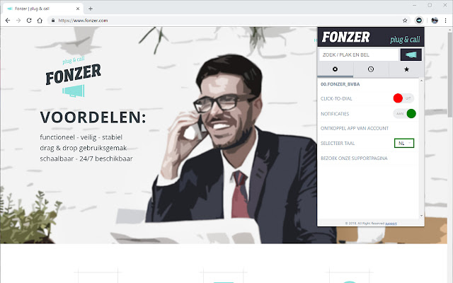 Fonzer plug & call chrome extension