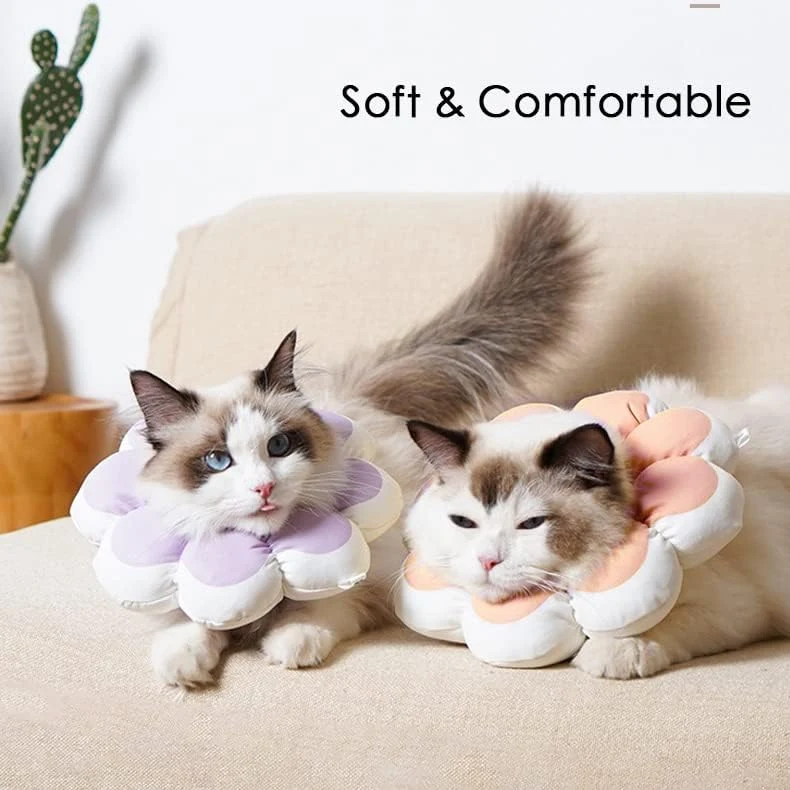 Cono para gato recuperación post cirugía Collar Isabelino suave transpirable para mascotas cachorros E-Collar ayuda en la curación