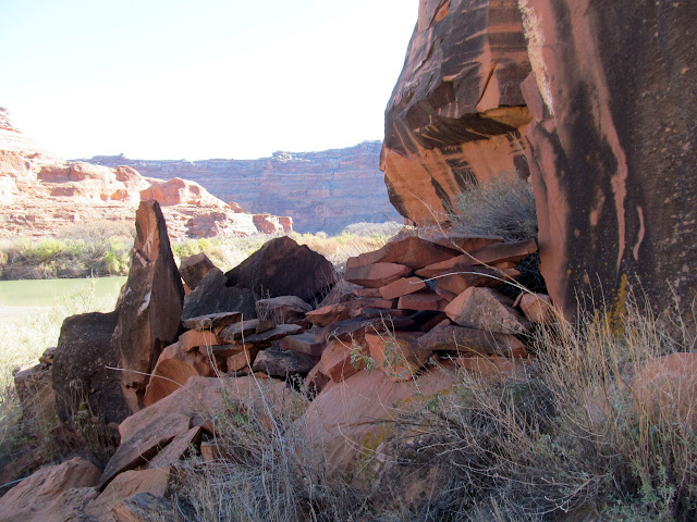 Rock wall near the river