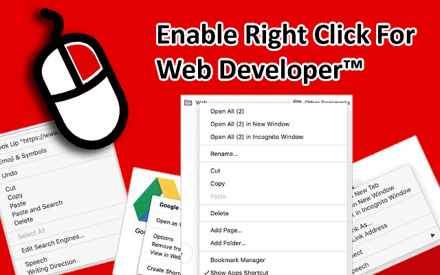 Enable Right Click for Web Developer™ chrome extension