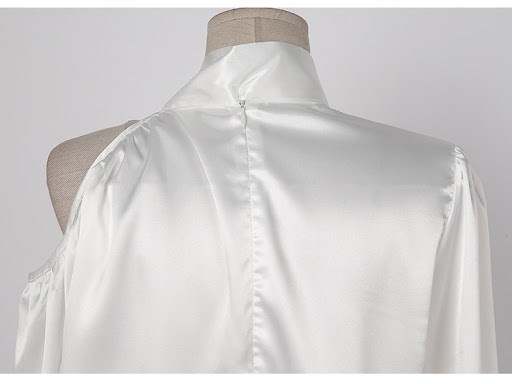 Title 19, Silk Texture Fashion Loose Shirt Top High Waist...