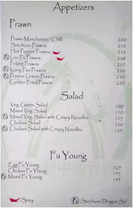 Szechuan Dragon menu 1