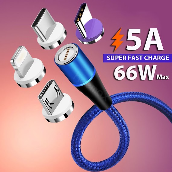 Dây Cáp Sạc Nhanh 5A Cổng Usb Type C Sfc Hít Nam Châm Cho Huawei 3A Iphone Xiaomi Samsung Oppo Microusb Android