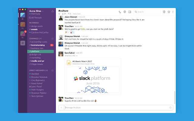 Slack chrome extension