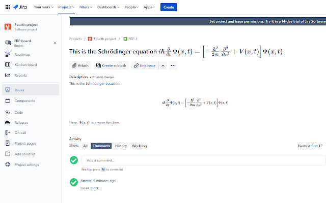 LaTeX for Jira Cloud - Math Editor chrome extension