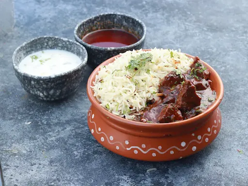 Mutton Ulavacharu Pulao (Boneless)