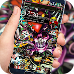 Cover Image of ดาวน์โหลด Rock Skull Graffiti Theme & Lock Screen & Call 1.1.3 APK