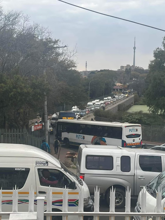 Morning traffic was gridlocked in areas around Westbury and Westdene, including at the Westdene Dam.