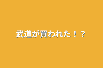 武道が買われた！？