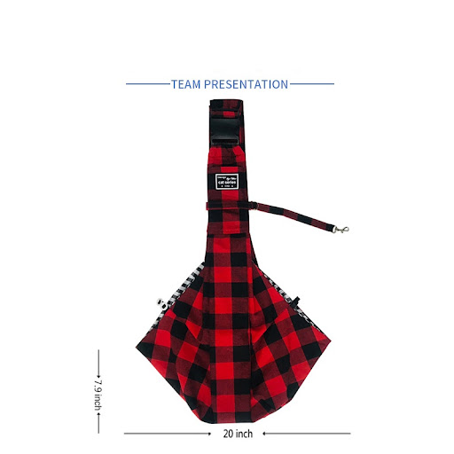 Title 9, Red and Black Plaid Single-Shoulder Pet Bag wit...