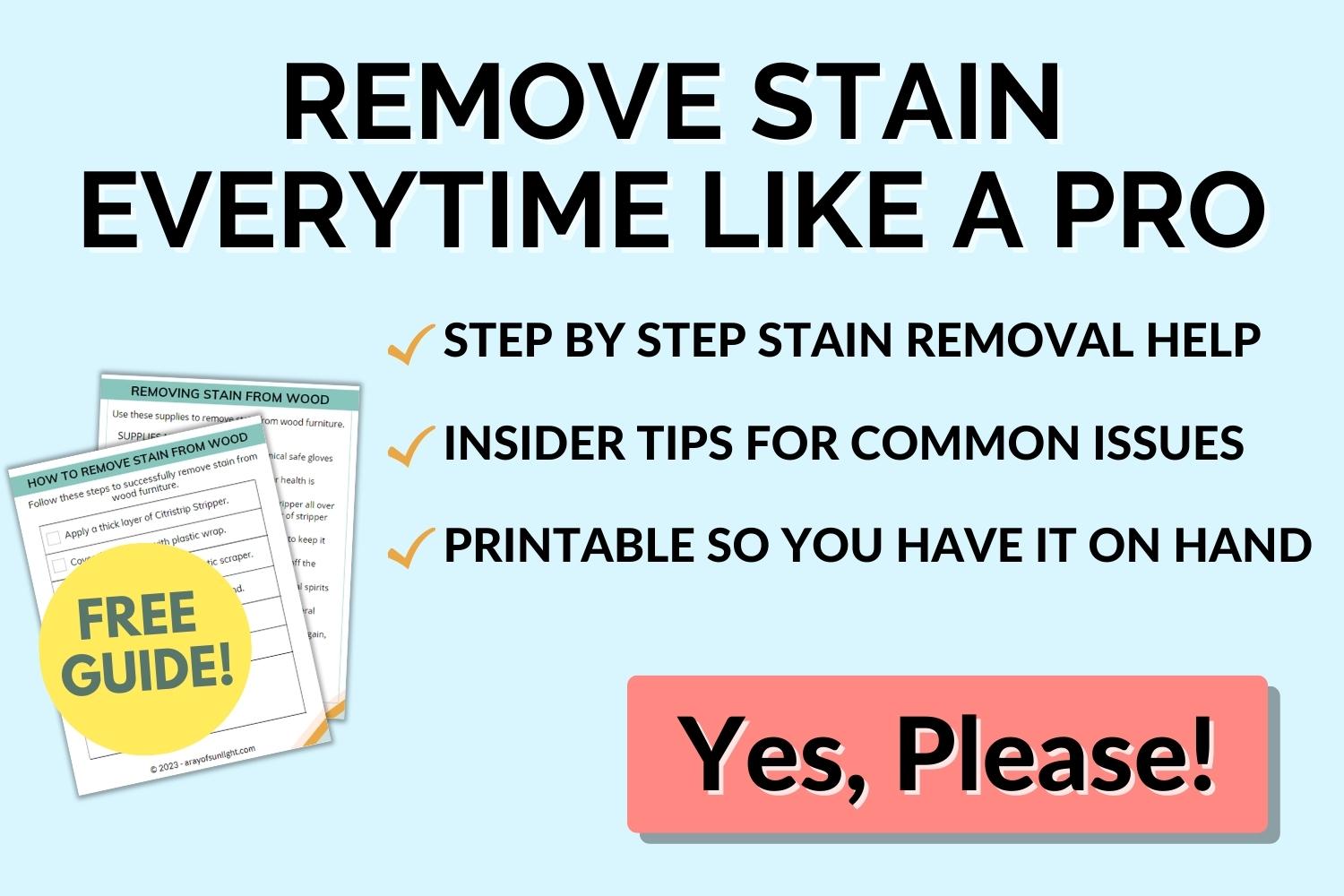 Click here for the stain removal guide and checklist