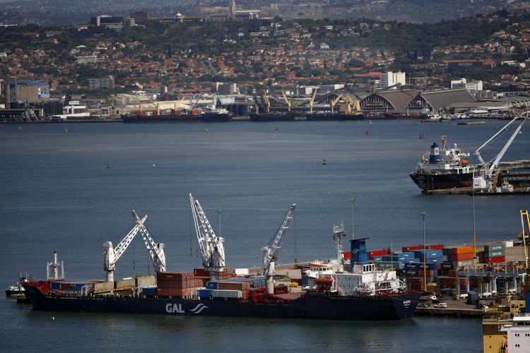 Container ships are shown at at Durban port. Picture: MARIANNE SCHWANKHART