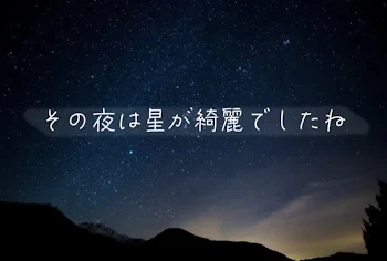 その夜は星が綺麗でしたね