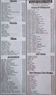 Hotel Western menu 1