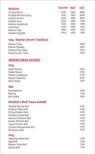 Shadab's Kebab menu 1