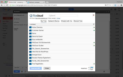 FileCloud for Gmail