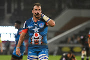 Burger Odendaal of Vodacom Bulls during the Super Rugby match between Cell C Sharks and Vodacom Bulls at Jonsson Kings Park Stadium on January 31, 2020 in Durban, South Africa. 