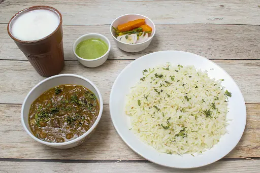 Tadka Rice Chole With Lassi