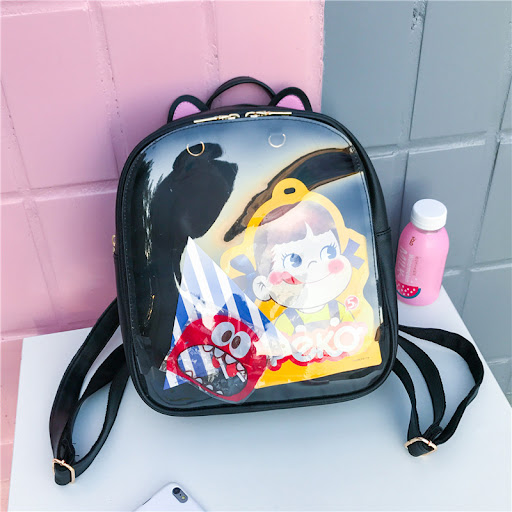 Title 4, Korean Girls Transparent Candy Color Cute Stude...
