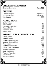 Qureshi's Kabab Corner menu 8