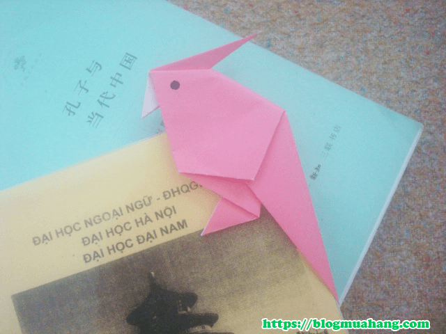 Làm bookmark bằng giấy origami chim anh vũ | Blog Mua Hàng