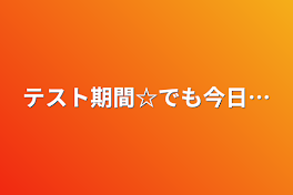 テスト期間☆でも今日…