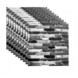 Set 5 x Tapet spuma moale 60x60 cm, caramida negru cu alb