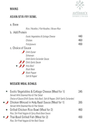 Artizan's - Continental And Asian menu 8