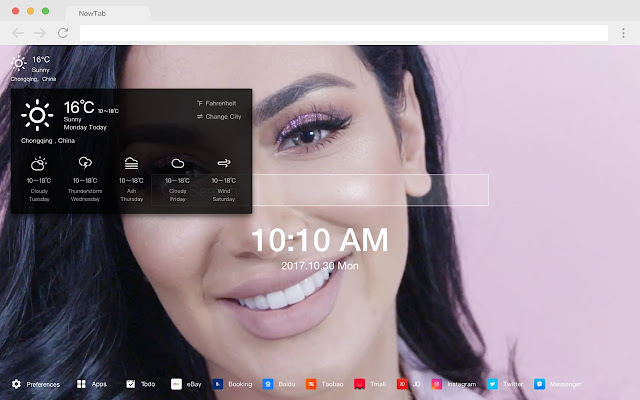 Huda Kattan HD New Tab Popular Beauty Themes