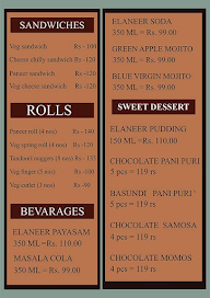 Donut Corner The Mocktail House Wraps & Bits Waffle Shop Chocolate Hut Basundi Corner menu 2