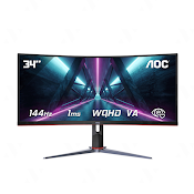 Màn Hình Cong Gaming Aoc Cu34G2X/74 34 Inch ( Wqhd/Va/144Hz/1Ms ) - Hàng Chính Hãng