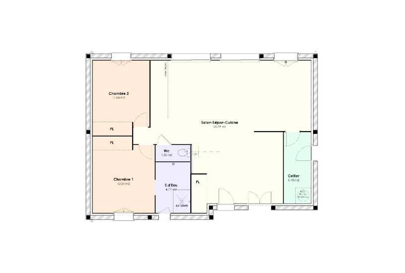  Vente Terrain + Maison - Terrain : 425m² - Maison : 85m² à Sainte-Maure-de-Touraine (37800) 