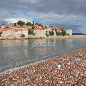 Luxury beach and resort by Igor Fabjan - Landscapes Beaches ( beach and island, island stefan, luxus island, pink beach, montenegro, st. stefan )