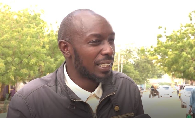 Timothy Gathu, a resident of Garissa, speaking to the press on Tuesday.