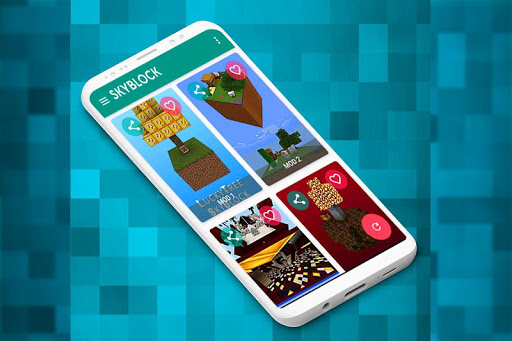 Mega Skyblock Survival Map Island For MCPE