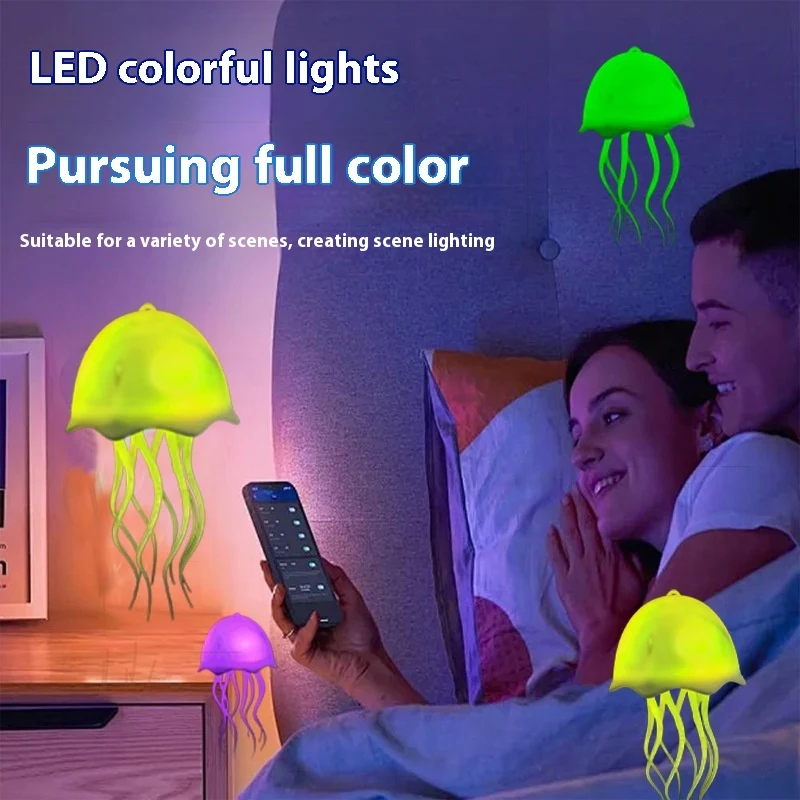 Lampada Medusa USB Colorata Controllo Vocale Luce Ambiente Nuoto Rilassante Perfetta per Camera da Letto e Ufficio
