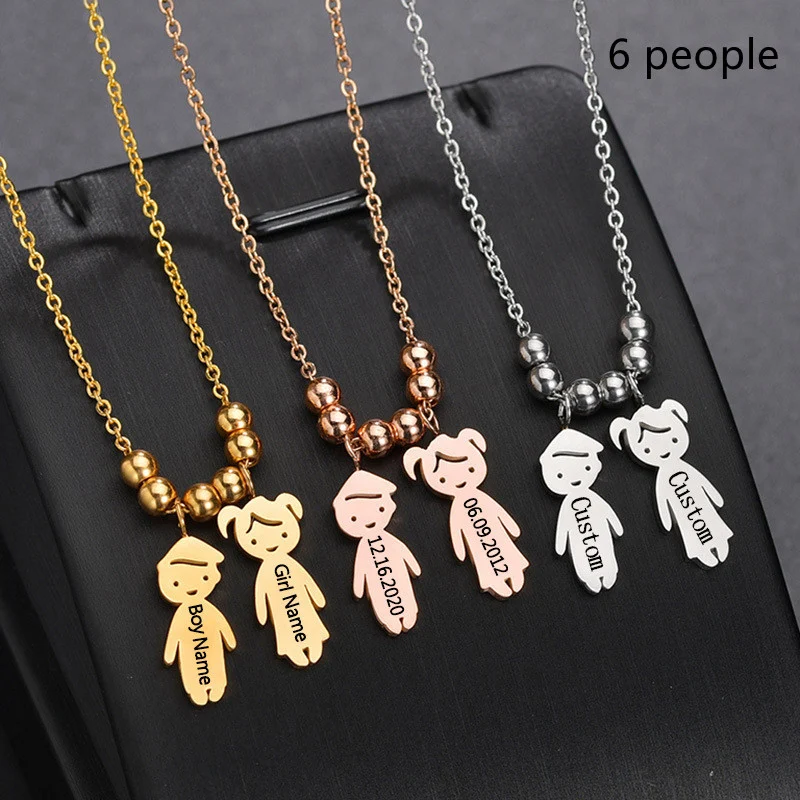 Family series stainless steel women's Necklace