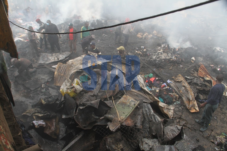 Fire at Gikomba market that consumed goods worth of millions on August 6, 2021.