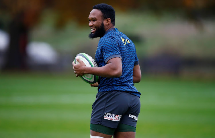 Centre Lukhanyo Am at a training session in London ahead of the Springboks’ match against England at Twickenham on Saturday. Picture: GALLO IMAGES/ STEVE HAAG