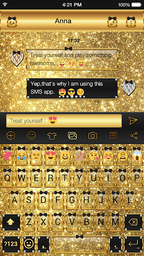 Gold Glitter Emoji Keyboard