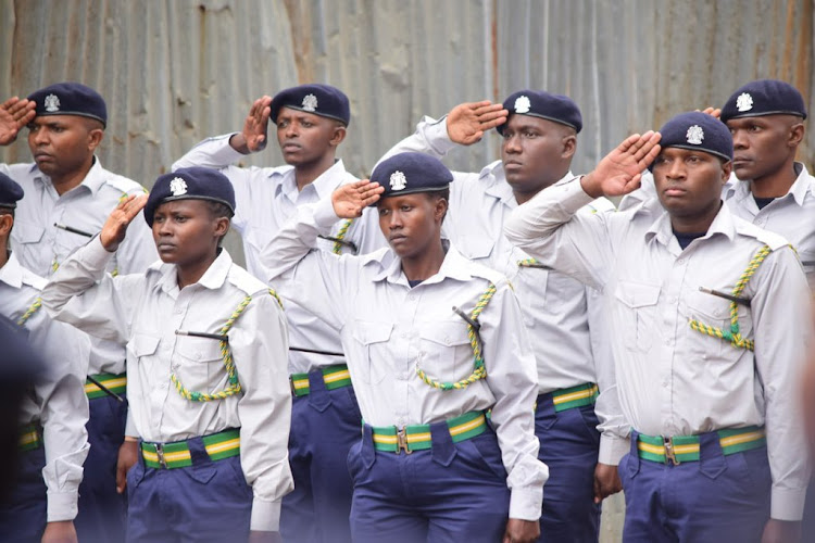 Nairobi city inspectorate during Governor Johnson Sakaja's visit on September 9,2022.