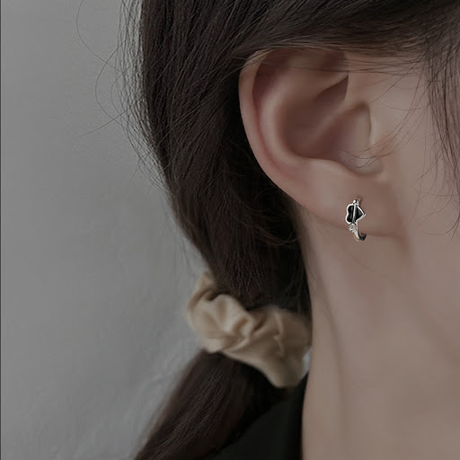 Title 2, Black Love Ear Clip Earrings, stylish design, n...
